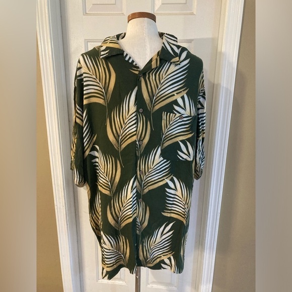 Vintage men’s Hawaiian shirt shirt sleeve XXL green - Picture 2 of 7